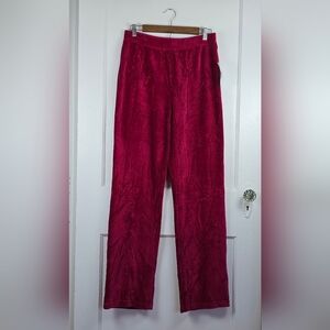 NWT Liz Claiborne Cozy Red Lounge Pants Size M Inseam 32"